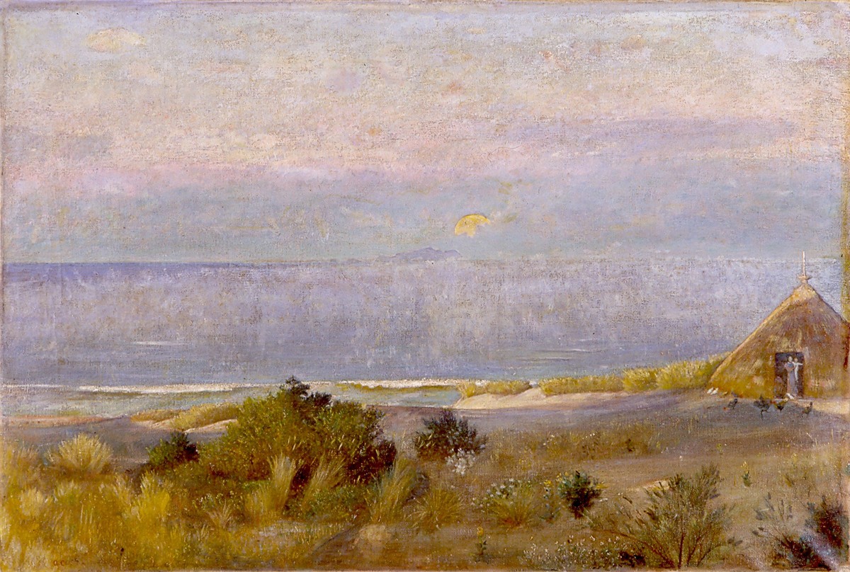 At the end of the moon on the Mediterranean Sea by Giovanni (Nino) Costa