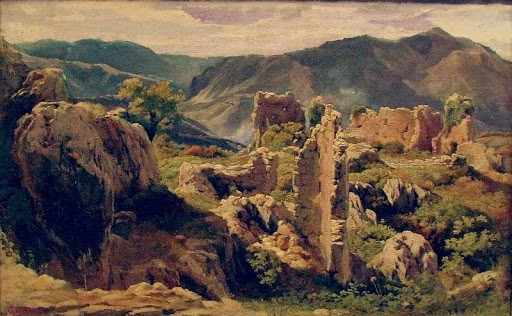 Ruins in the Colli Albani by Giovanni (Nino) Costa