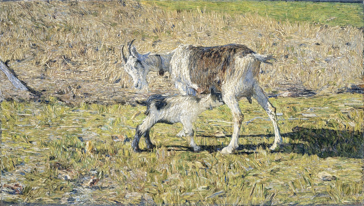 Goat with Her Young by Giovanni Segantini