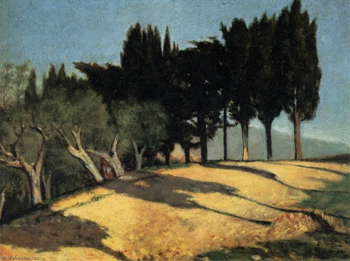 Country Road with Cypresses by Giuseppe Abbati