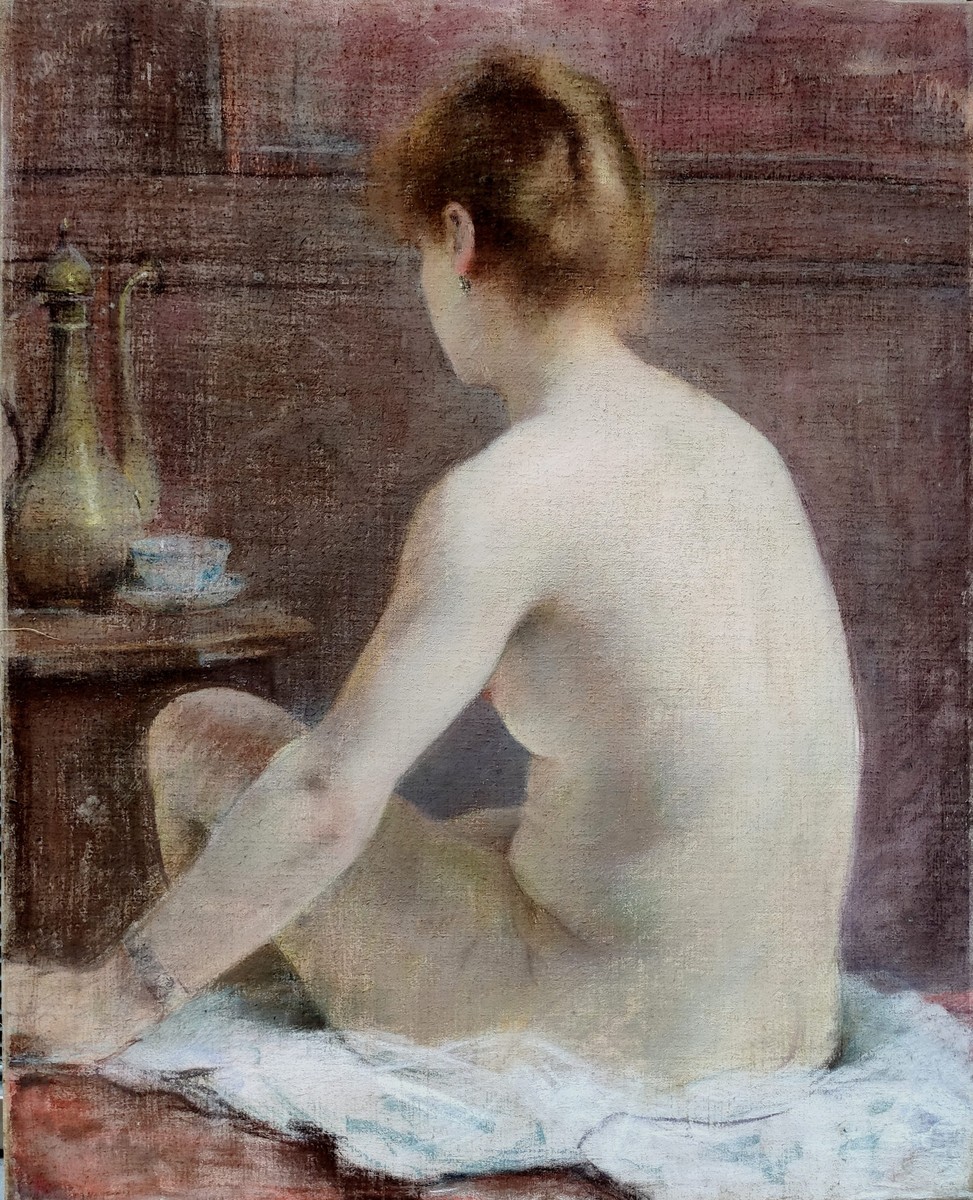 Nude from the back by Giuseppe De Nittis