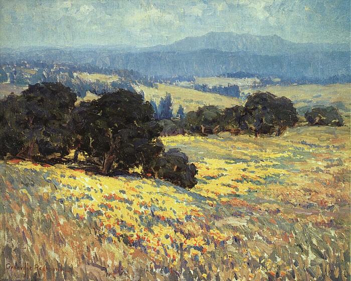 Len,"california Oaks and Poppies" by Granville Redmond