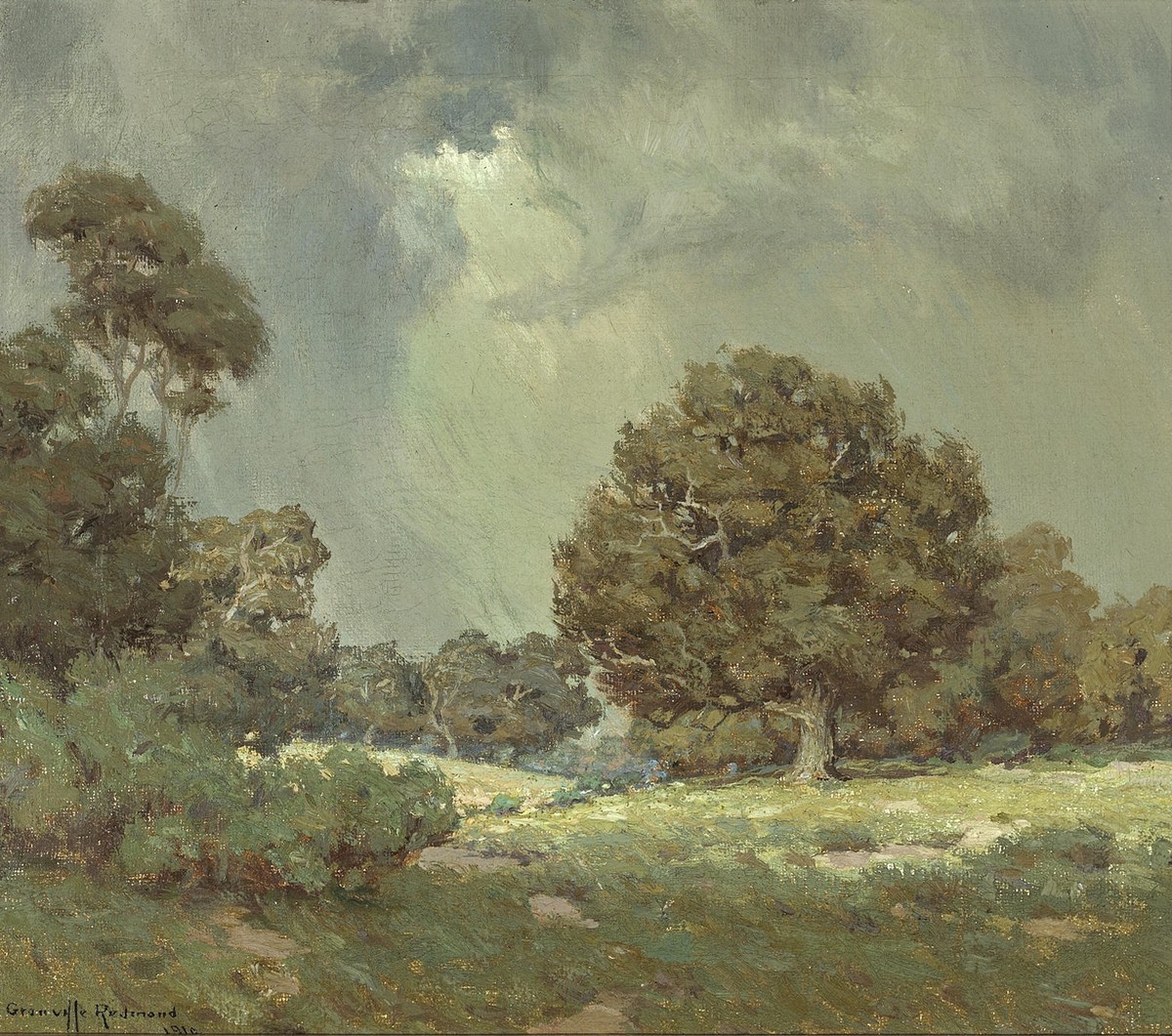 Wildflowers Under Grey Skies (the Coming Storm) by Granville Redmond
