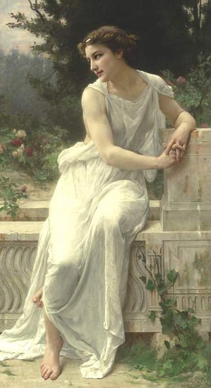 Jeune Femme De Pompeï Sur Une Terrasse by Guillaume Seignac
