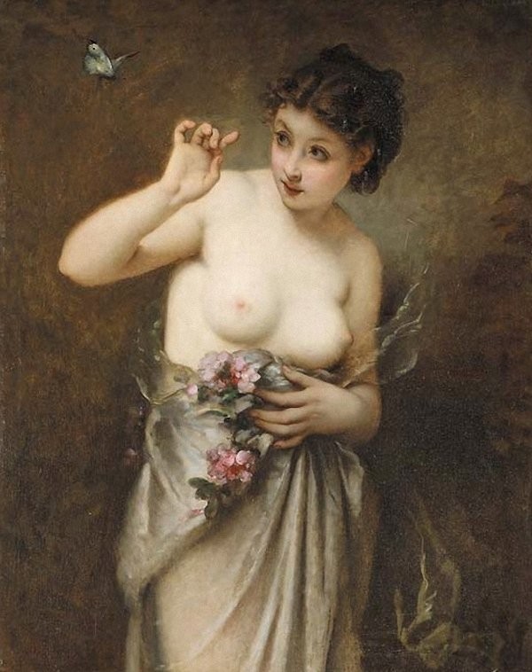 Jeune Fille Au Papillon by Guillaume Seignac