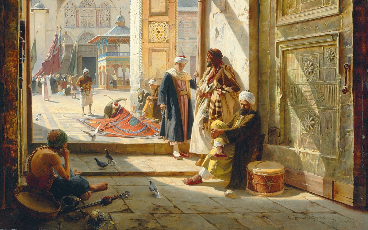 A Portrait of the Gate of the Great Umayyad Mosque, Damascus by Gustav Bauernfeind