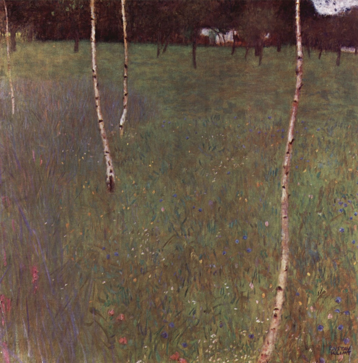 Farmhouses with Birch Trees by Gustav Klimt