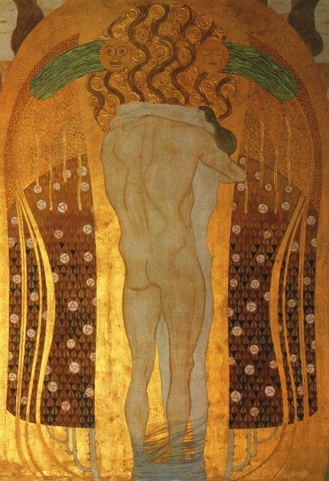 Hymn to Joy. Detail from Beethoven Frieze by Gustav Klimt