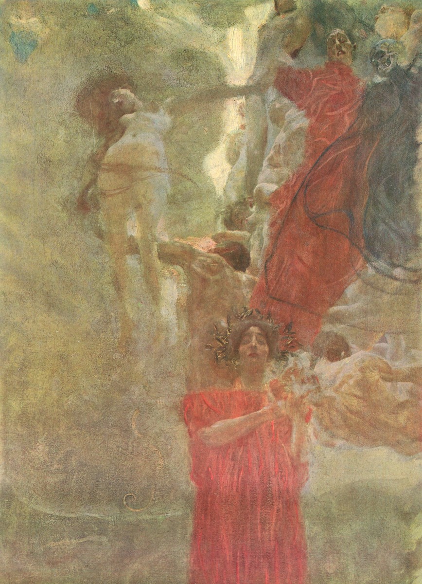 Painted composition design to medicine by Gustav Klimt