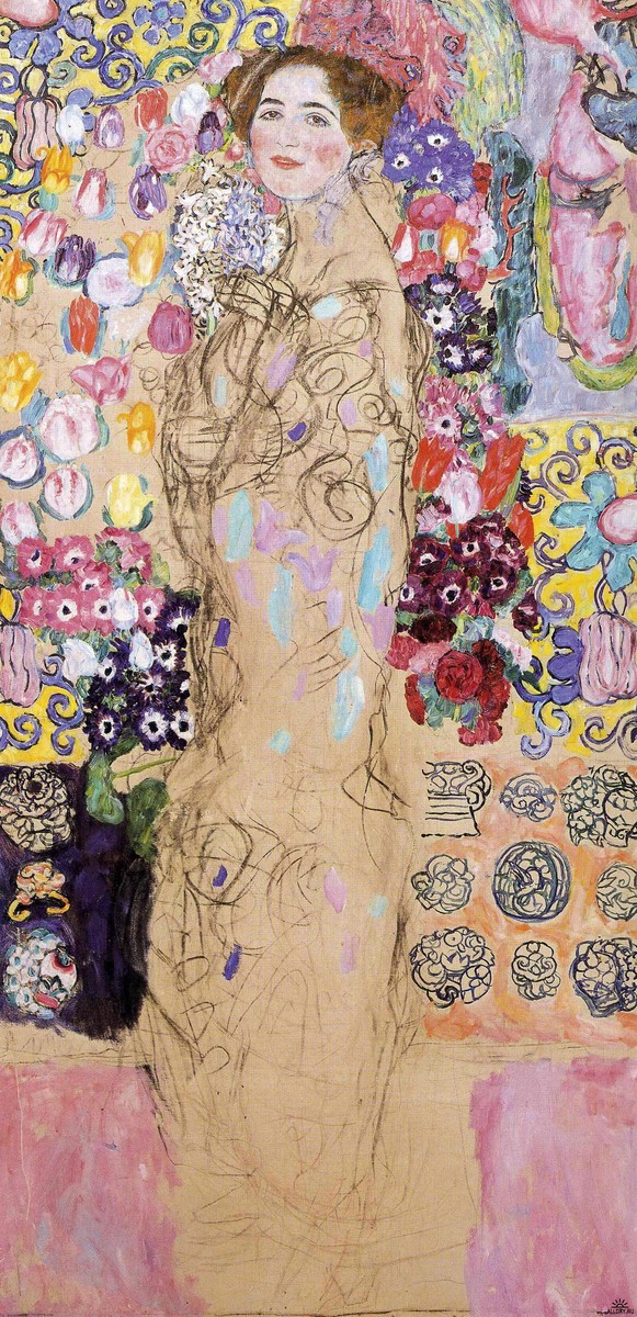 Portrait of Maria Munk (unfinished) by Gustav Klimt