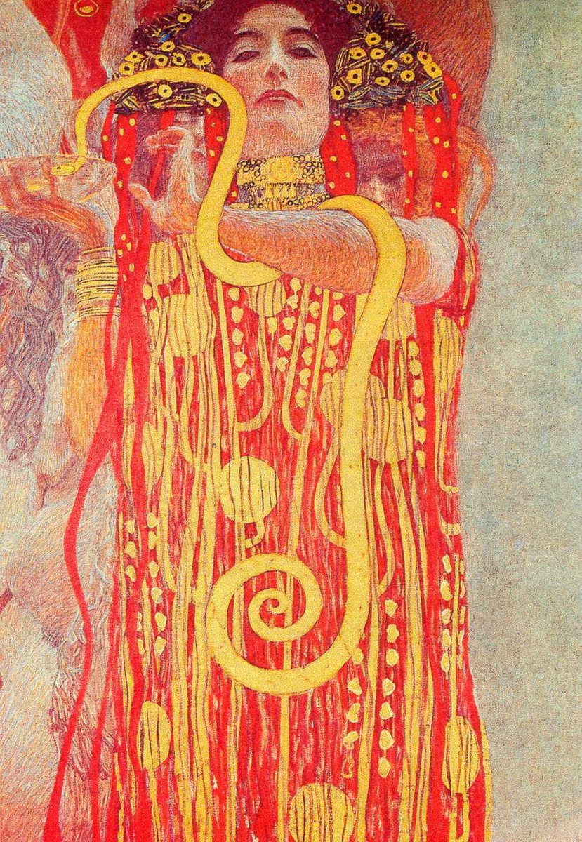 University of Vienna Ceiling Paintings (Medicine), detail showing Hygieia by Gustav Klimt