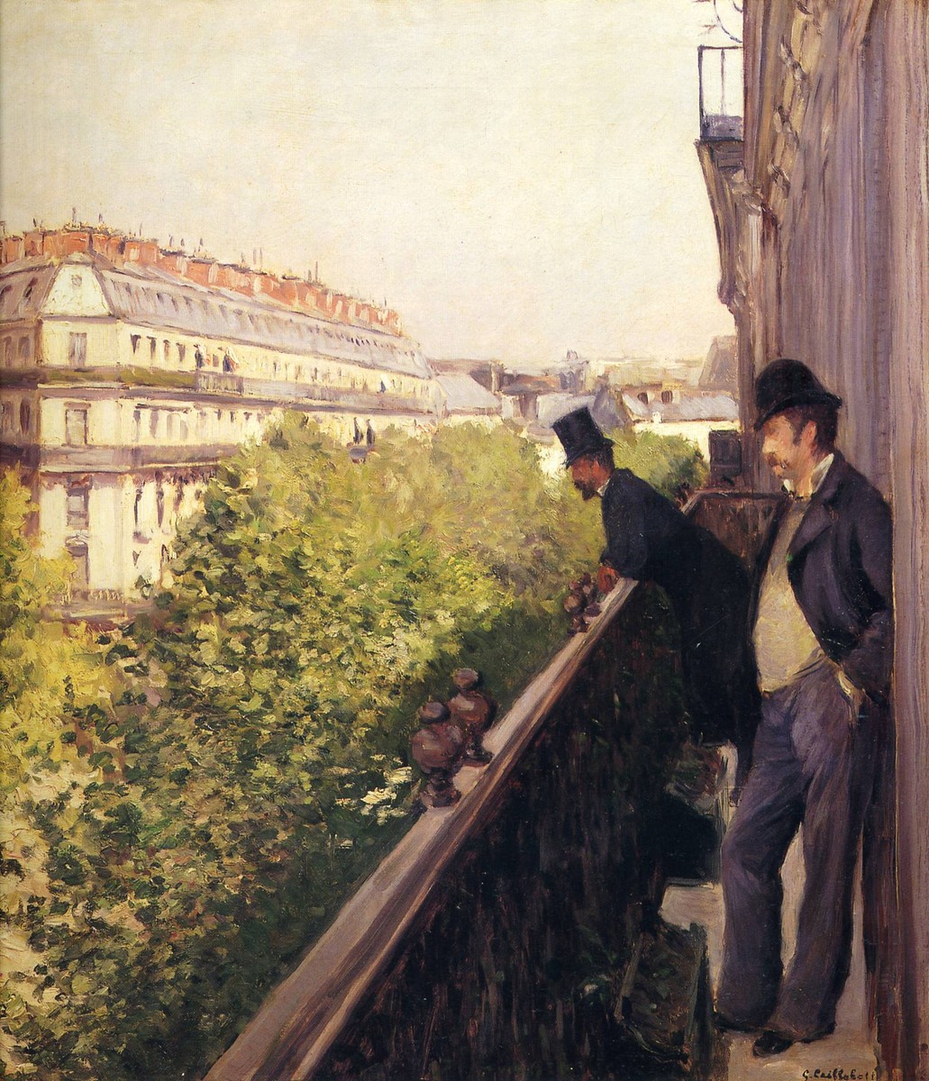 A Balcony, Boulevard Haussmann by Gustave Caillebotte