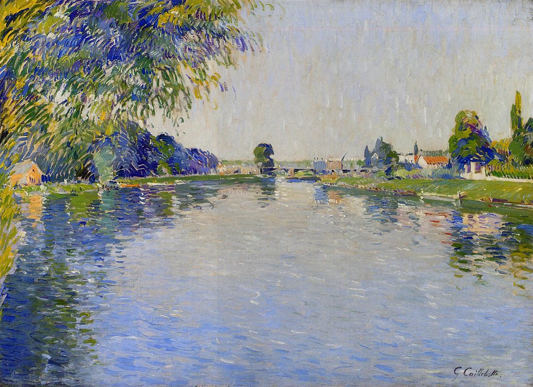 View of the Seine in the Direction of the Pont de Bezons by Gustave Caillebotte