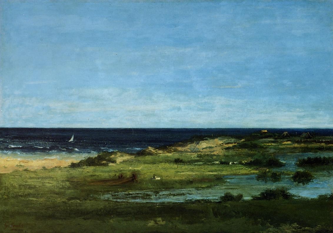 Seacoast (Souvenir of Les Cabanes) by Gustave Courbet