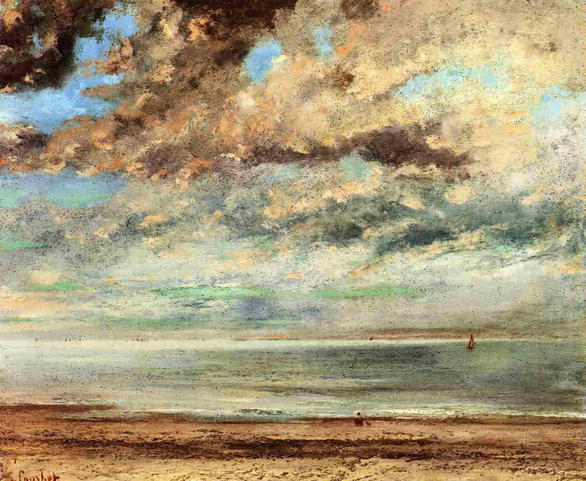 The Beach, Sunset by Gustave Courbet