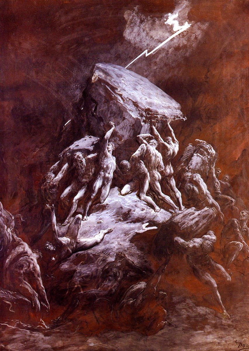 The Clash of the Titans by Gustave Dore