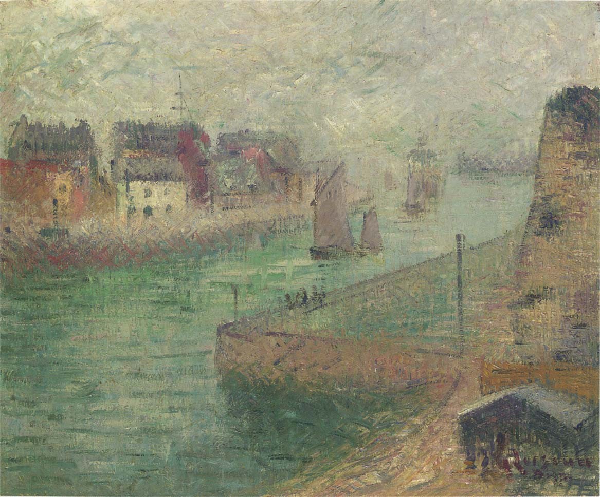 Port at Dieppe in Fog by Gustave Loiseau