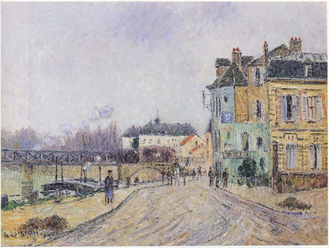 Quay on Oise in Pontoise by Gustave Loiseau