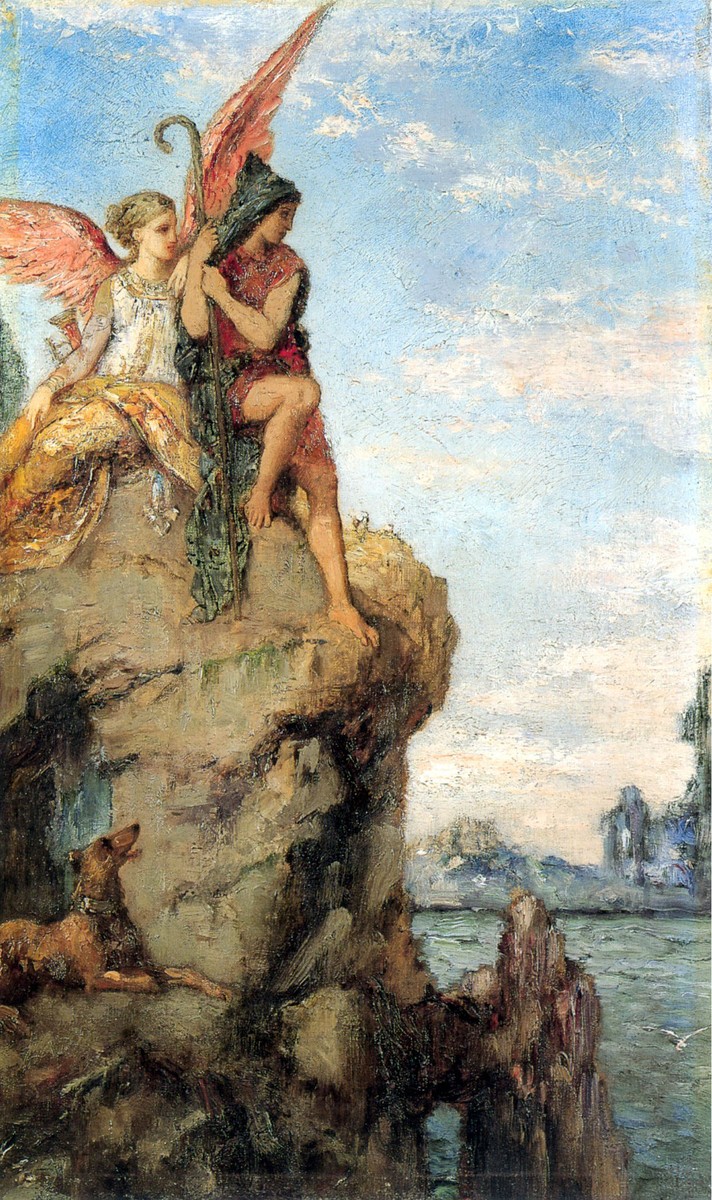 Hesiod and the Muse by Gustave Moreau
