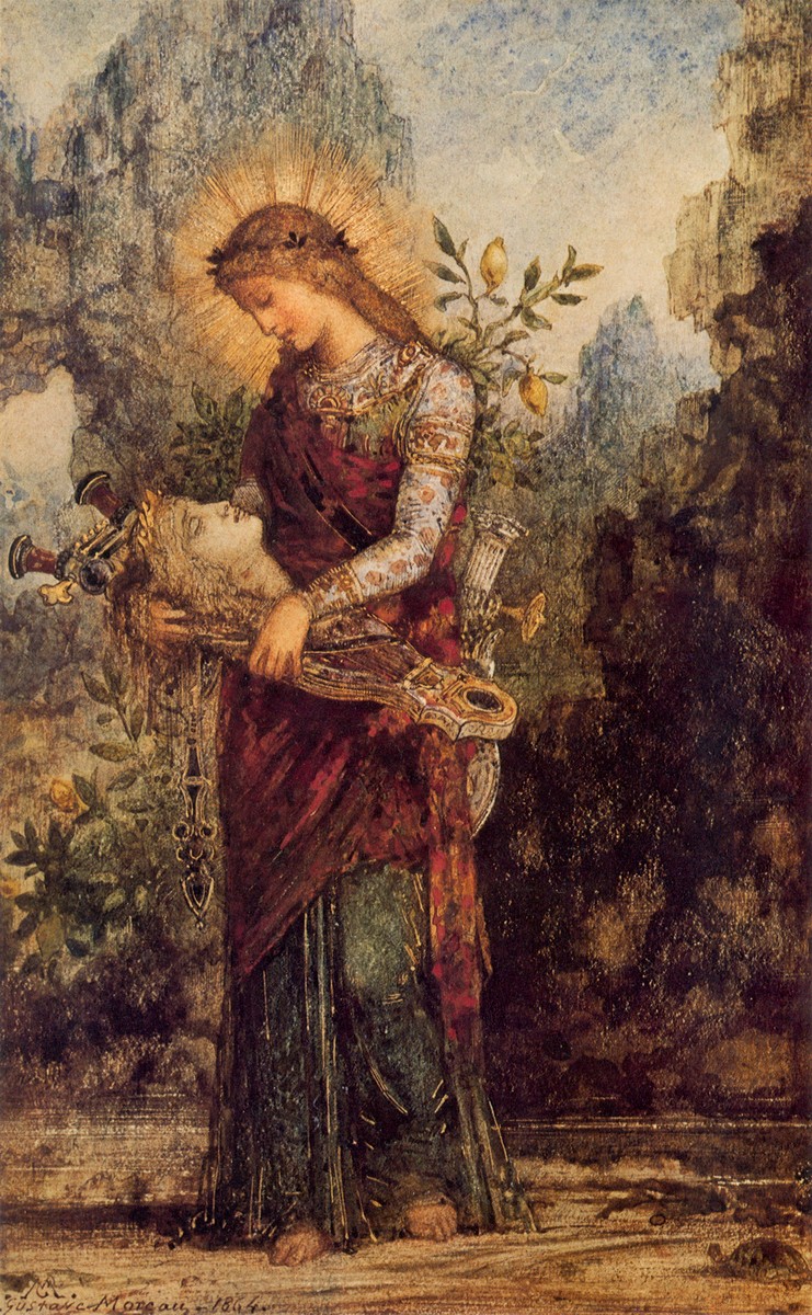 Thracian Girl Carrying the Head of Orpheus by Gustave Moreau