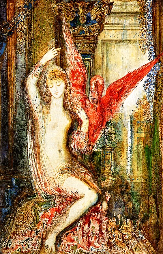 Woman with the Pink Ibis by Gustave Moreau