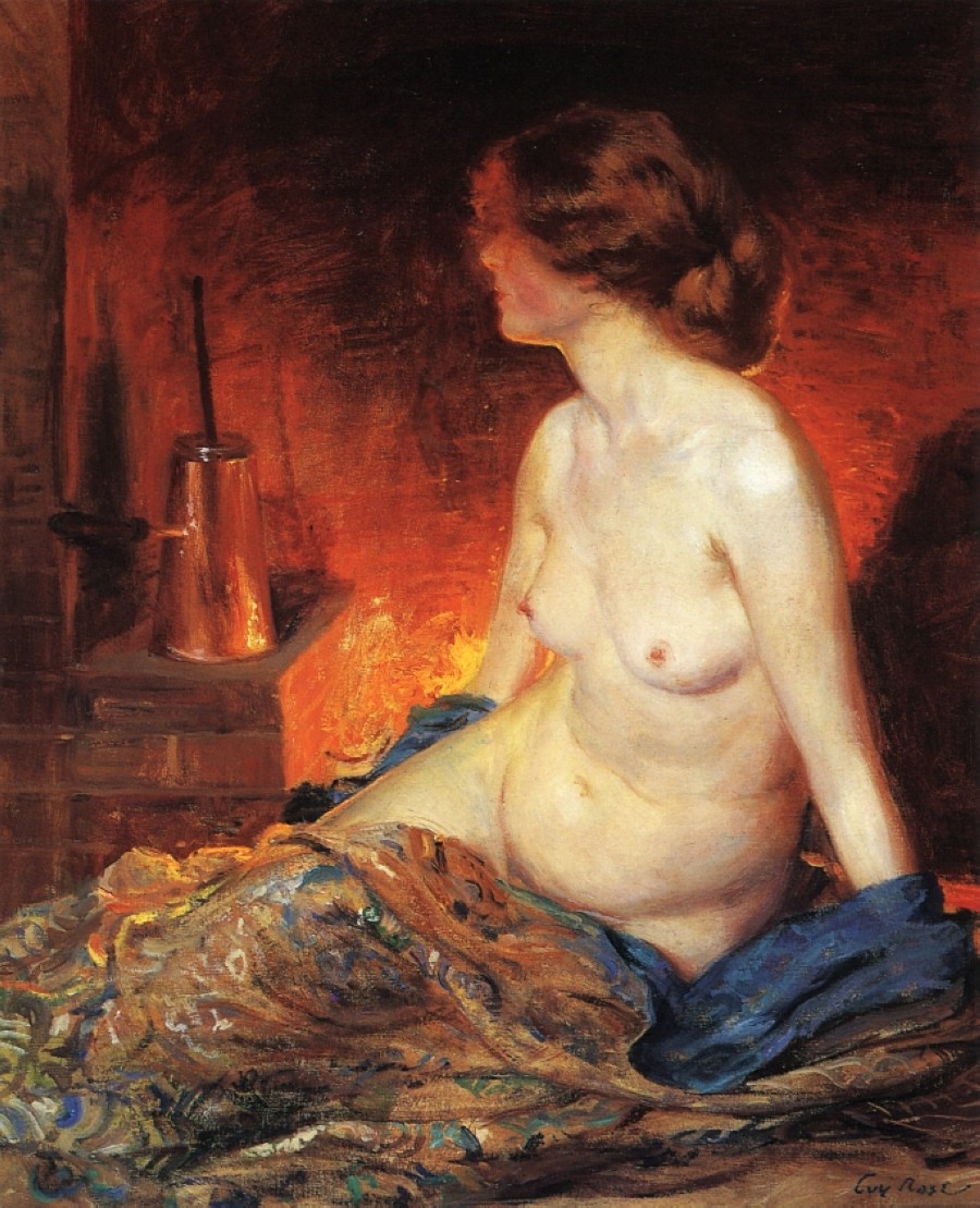 By the Fireside by Guy Rose