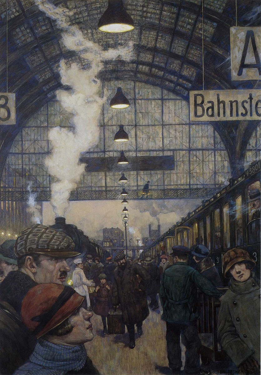 Railway Station by Hans Baluschek