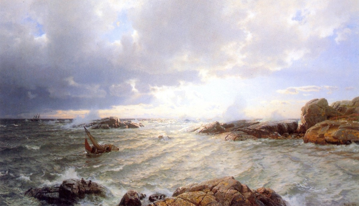 Brenning Ved Hanko by Hans Gude