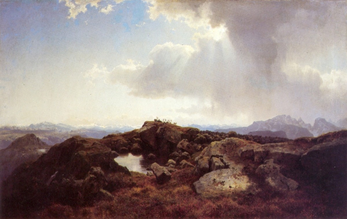 Høyfjellslandskap Med Opptrekkende Uvær by Hans Gude