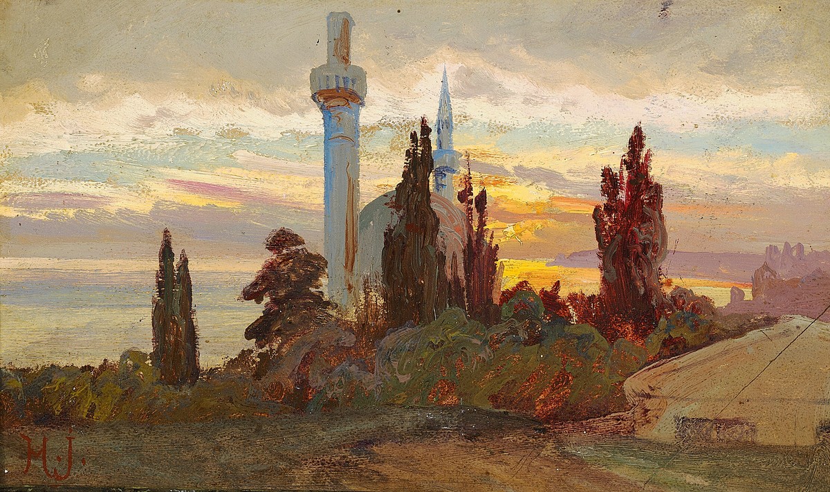 Sunset at the Dolmabahçe Mosque at Istanbul by Harald Jerichau