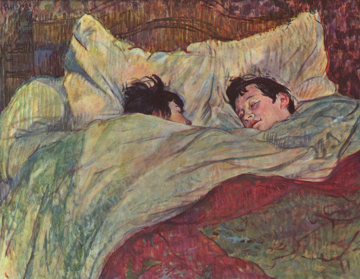 In bed by Henri de Toulouse-Lautrec
