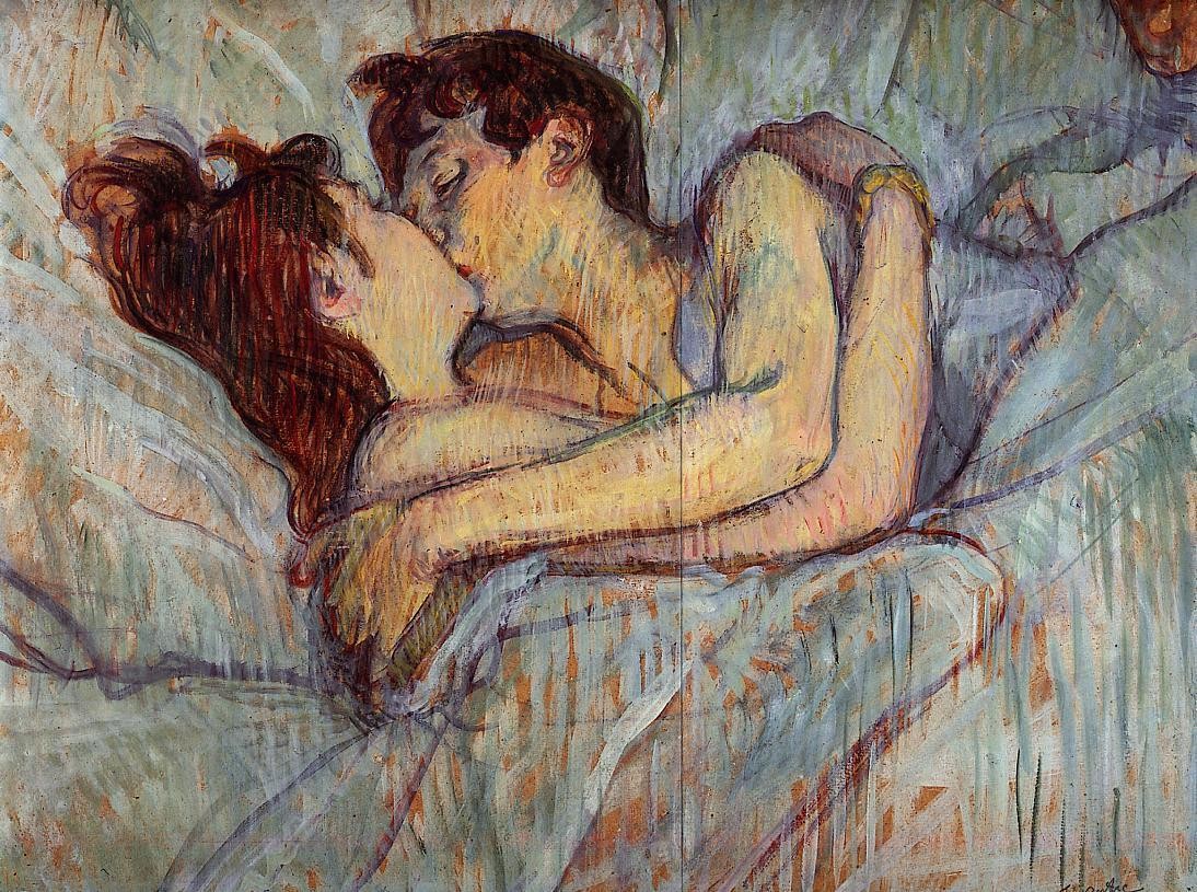In Bed, The Kiss by Henri de Toulouse-Lautrec