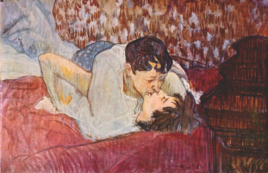 The Kiss by Henri de Toulouse-Lautrec