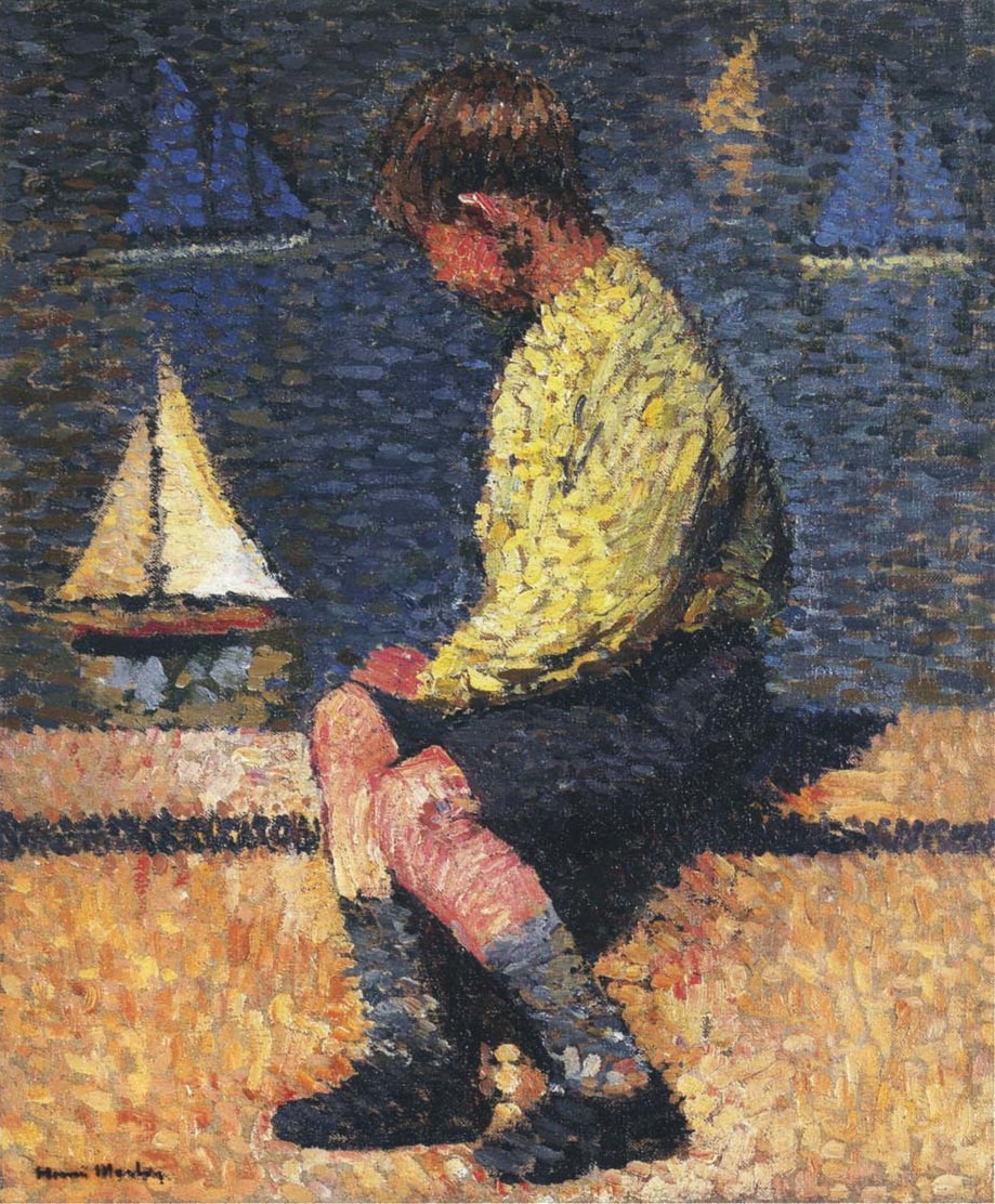 A Boy with Sailboats by Henri Martin