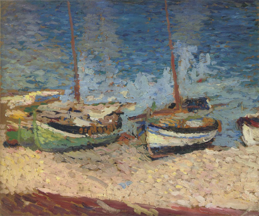 Boats in Port Collioure by Henri Martin