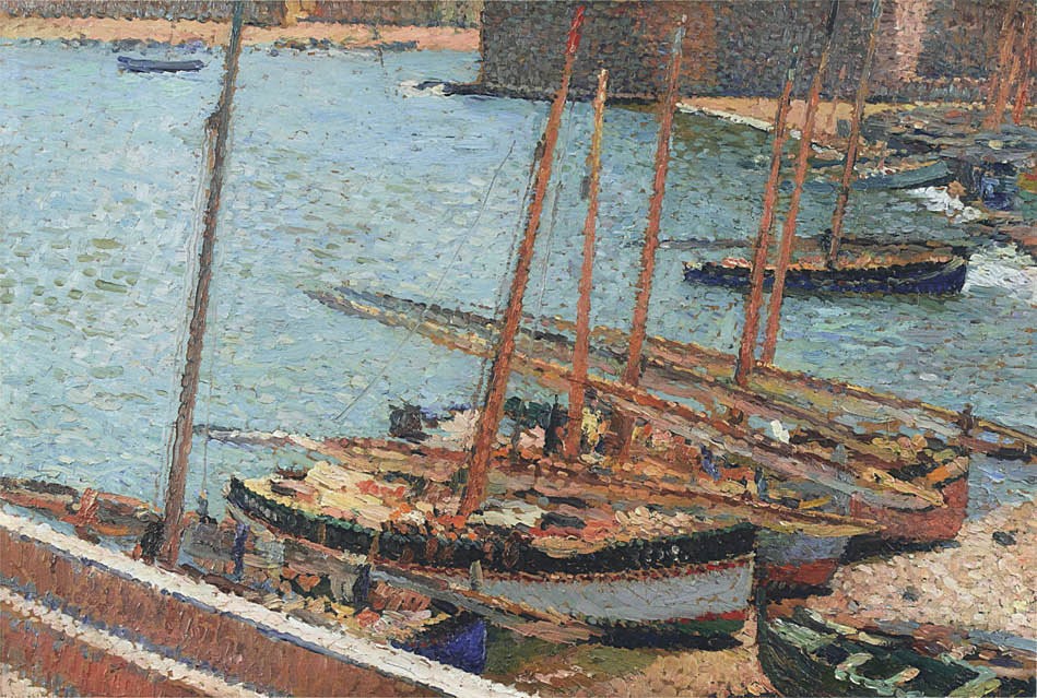 Boats in Port Collioure by Henri Martin