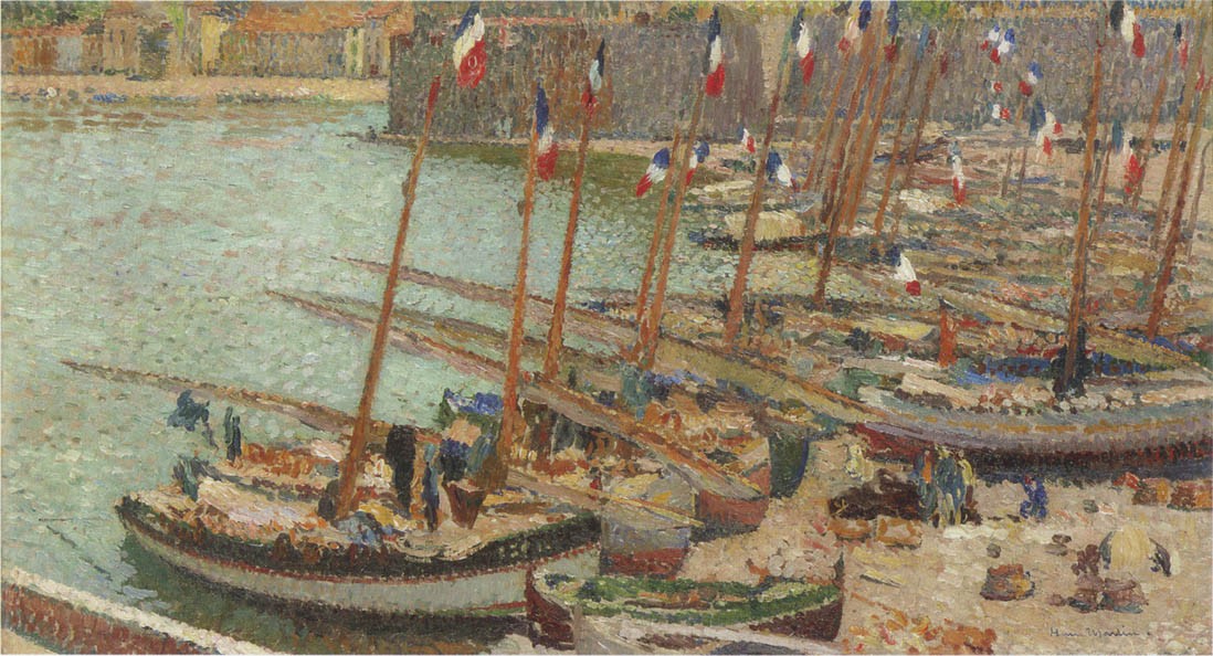 Collioure port July 14 by Henri Martin