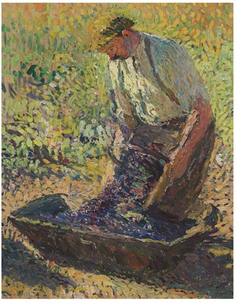 Farmer Kneeling by Henri Martin