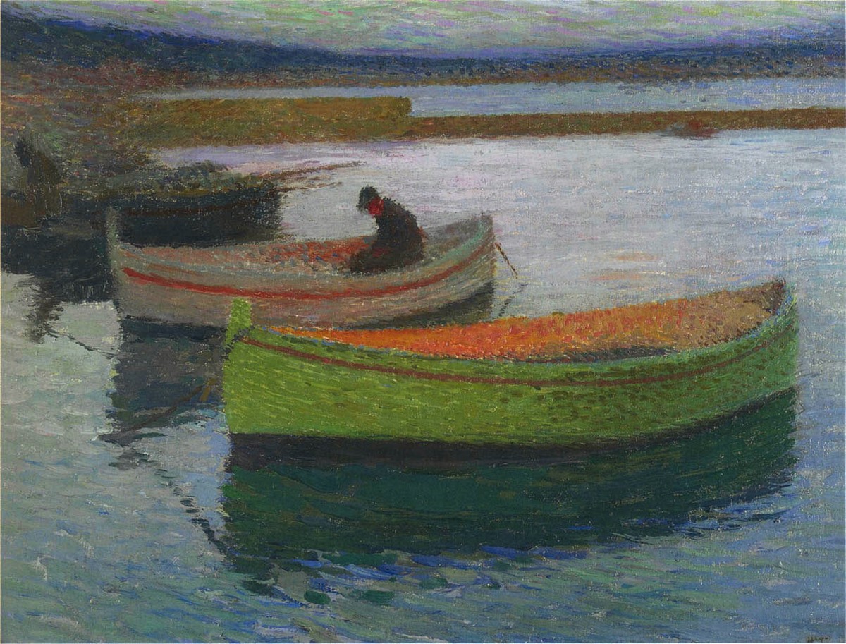 Fishing boats at Collioure by Henri Martin