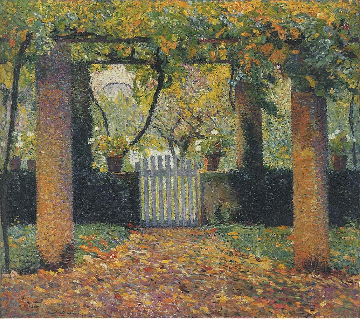 Garden door in Bower by Henri Martin
