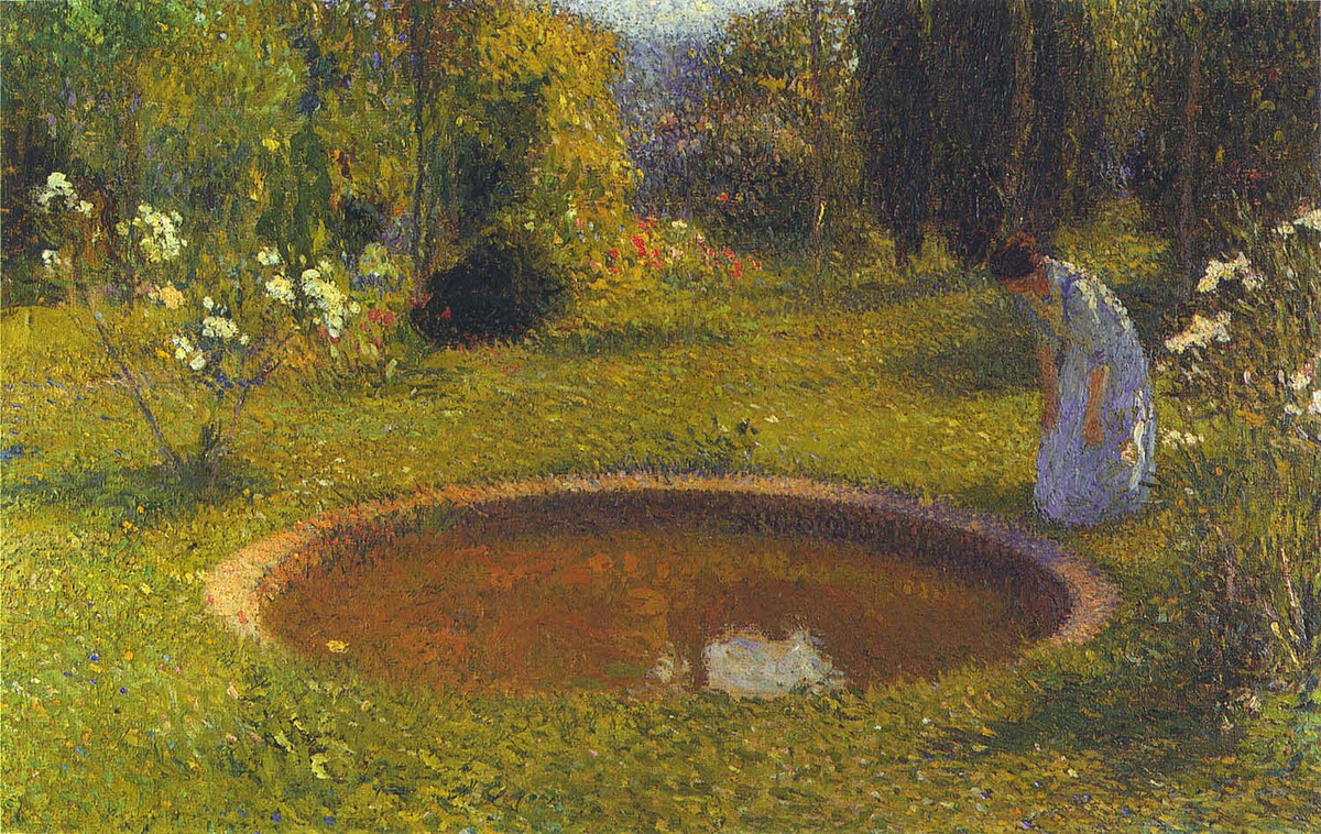 Girl by a Fountain by Henri Martin