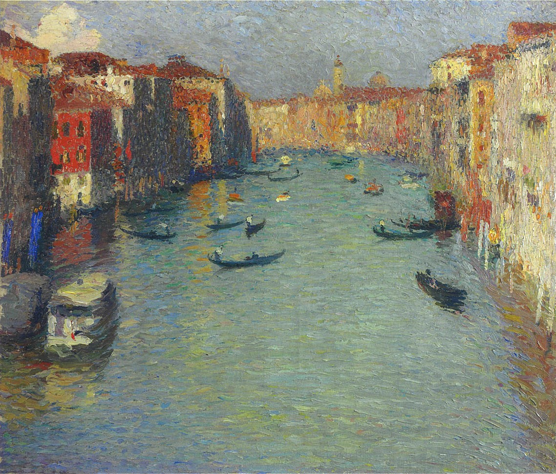 Gondolas on the Grand Canal in Venice by Henri Martin