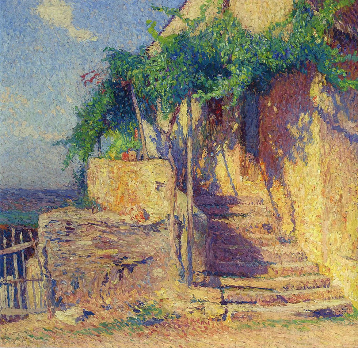 House with Vine and Staircase by Henri Martin