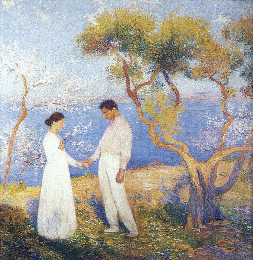 Landscape with Couple by Henri Martin