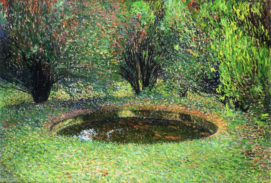 Marquayrol, Basin with Thujas by Henri Martin