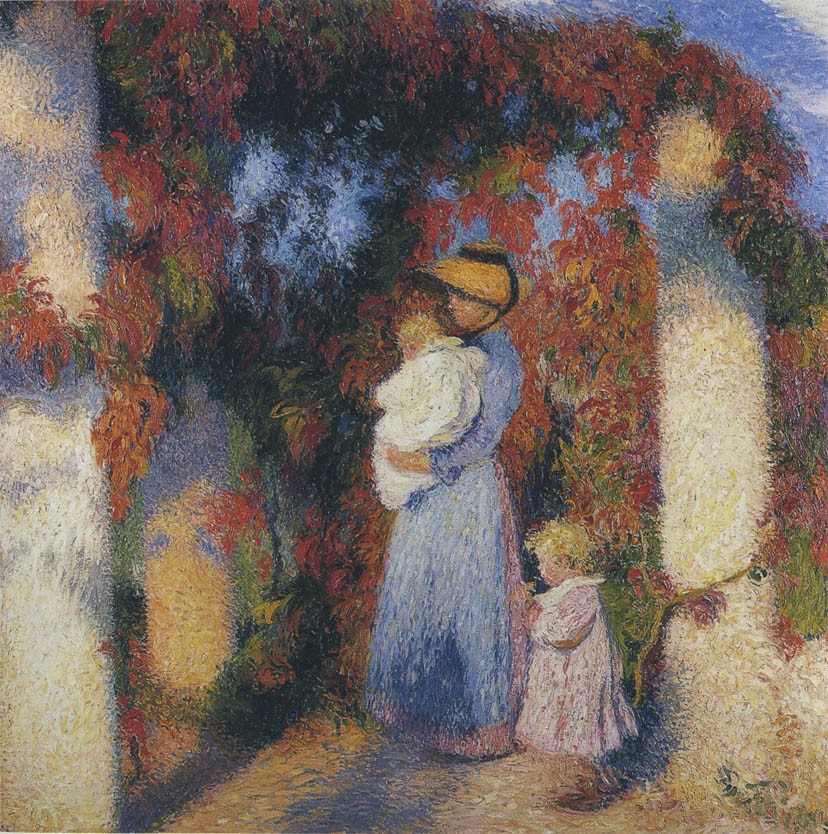 Mother and Child in Pergola at Marquayrol by Henri Martin