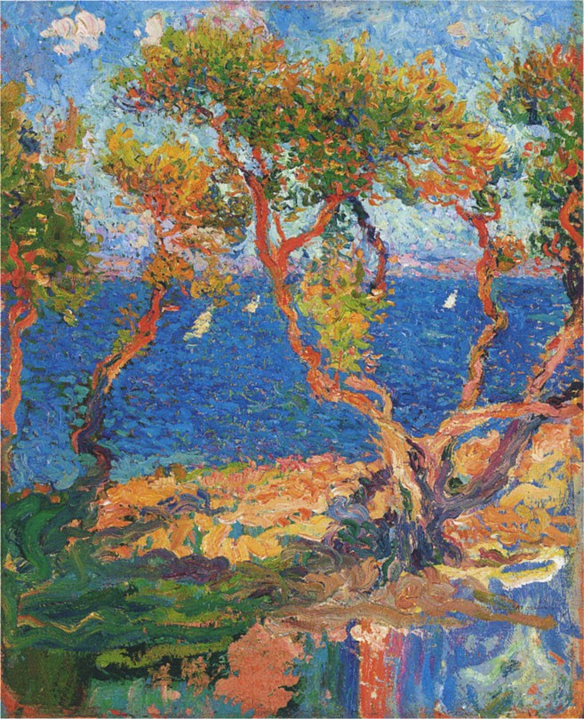 Olive Trees by the Sea by Henri Martin