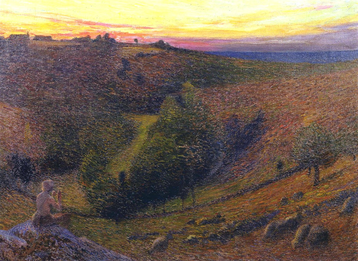 Playing Pipes to the Setting Sun by Henri Martin