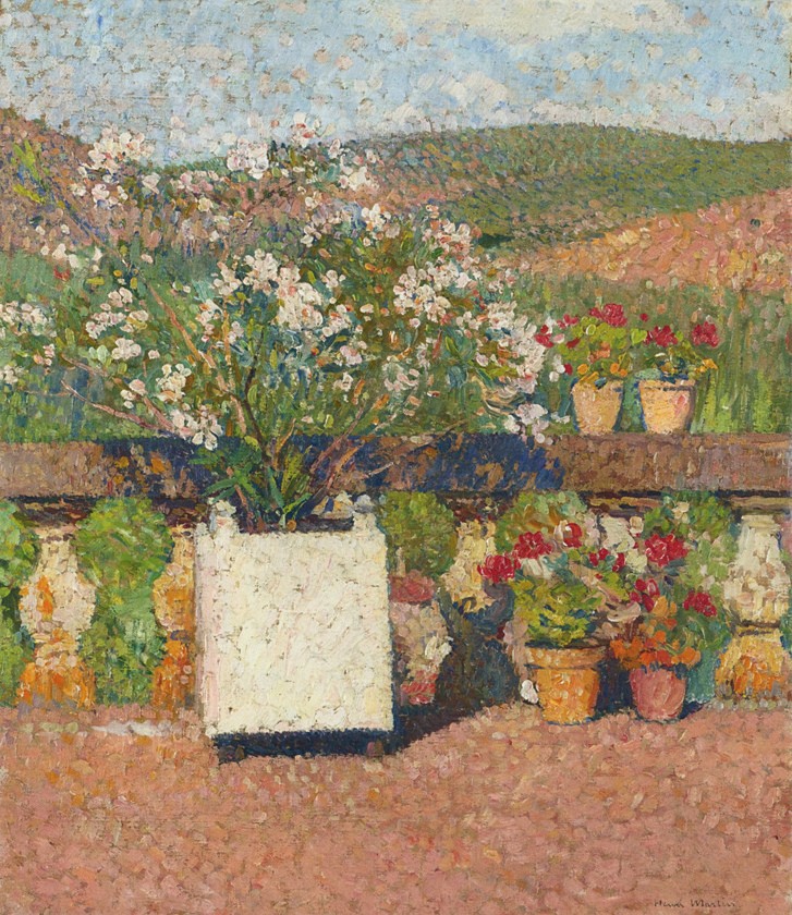 Roses and Geraniums on the Terrace at Marquayrol by Henri Martin