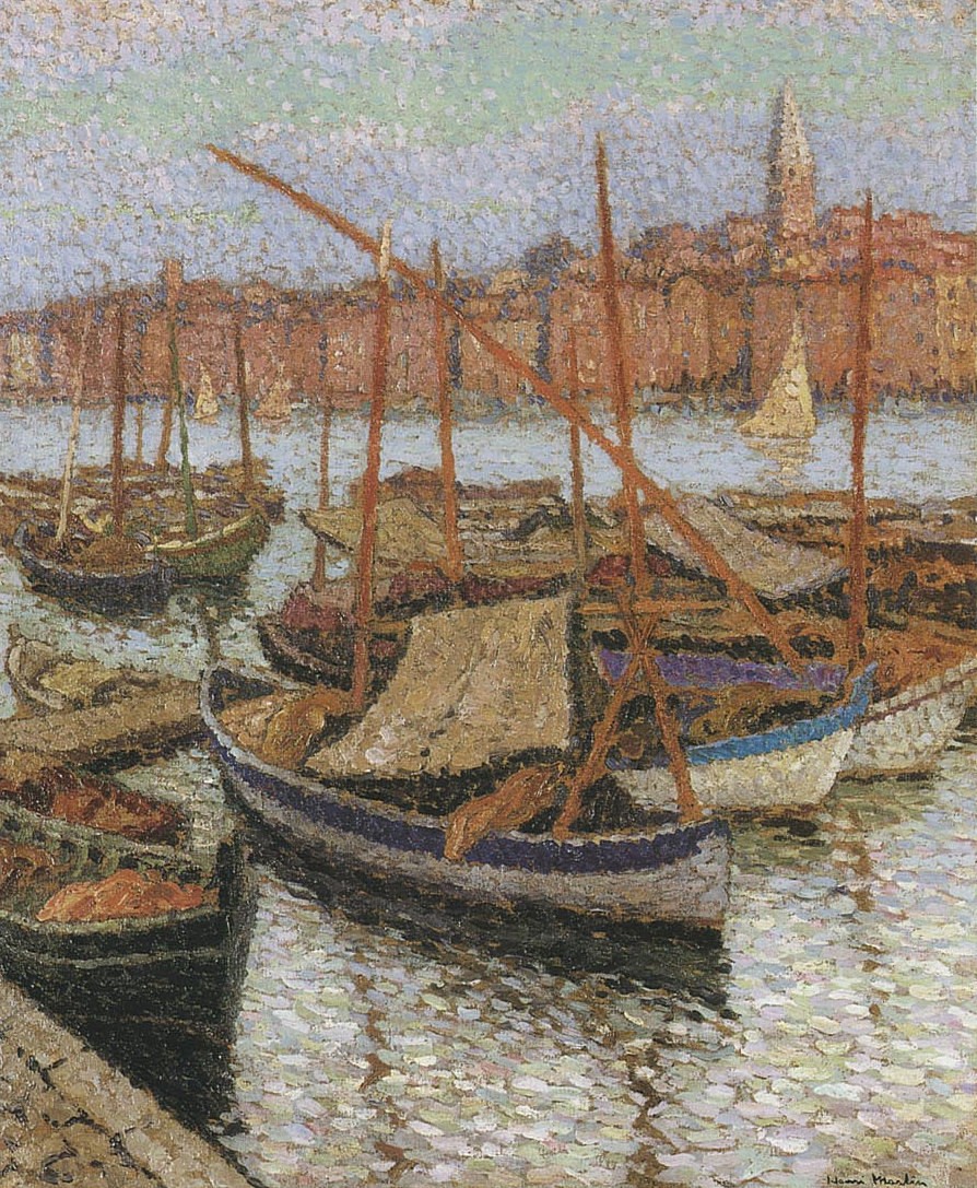 Sailboats in the Port by Henri Martin